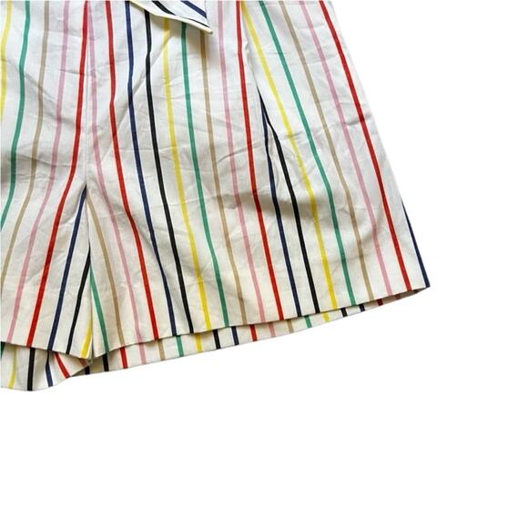 J Crew Striped tie-waist short stretch cotton poplin Size 0 New w/ Tag MSRP $60 - Picture 8 of 14
